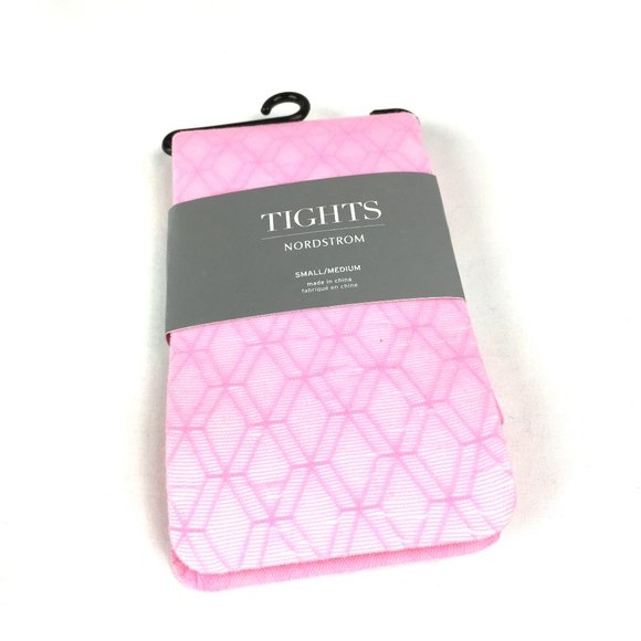 NWT Nordstrom Pink Pattern Tights Sz S/M - Picture 1 of 4